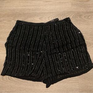 NWT MLV Black Beaded Sequin Shorts Size L